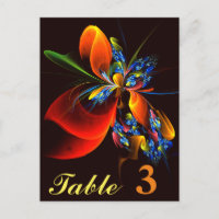 Modèle d'art abstrait moderne floral orange bleu #