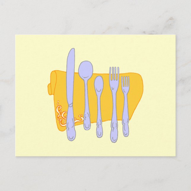 Carte Postale Modèle de conception de Cuisine Dinnerware (Devant)