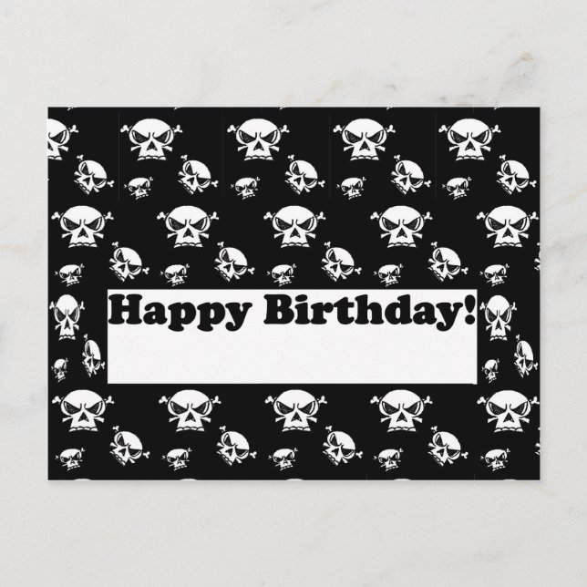 Carte Postale Modèle de crânes de joyeux anniversaire (Devant)