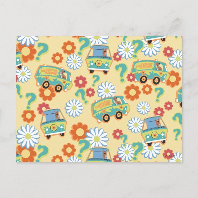 Carte Postale Modèle de fleurs de la Mystery Machine de Scooby-D (Devant)