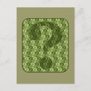 Carte Postale Modèle de marque d'interrogation en vert