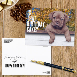 Carte Postale Modèle de photo de chiot brun mignon pour occasion