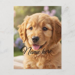 Carte Postale Modèle de photo de nom d'animal de compagnie simpl