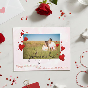Carte Postale Modèle de photo pour la Saint-Valentin Envoi de no
