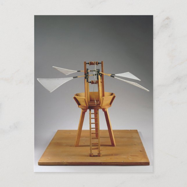 Carte Postale Modèle de reconstruction du design de da Vinci (Devant)