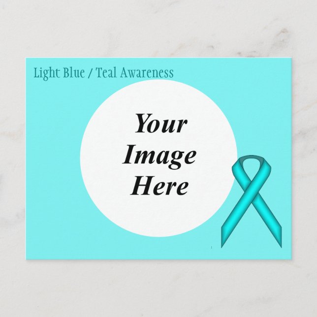 Carte Postale Modèle de ruban standard Lt Blue/Teal par K Yoncic (Devant)