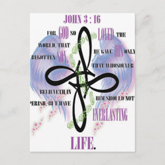 Carte Postale Modèle de tatouage John 3:16