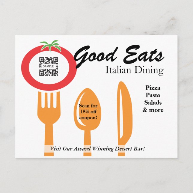 Carte postale Modèle Décontracté dîner italien (Devant)