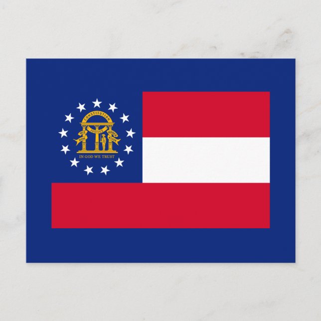 Carte Postale Modèle du drapeau de l'État de Géorgie (Devant)