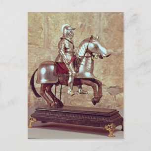 Carte Postale Modèle d'un cheval bardé et cavalier, c.1640