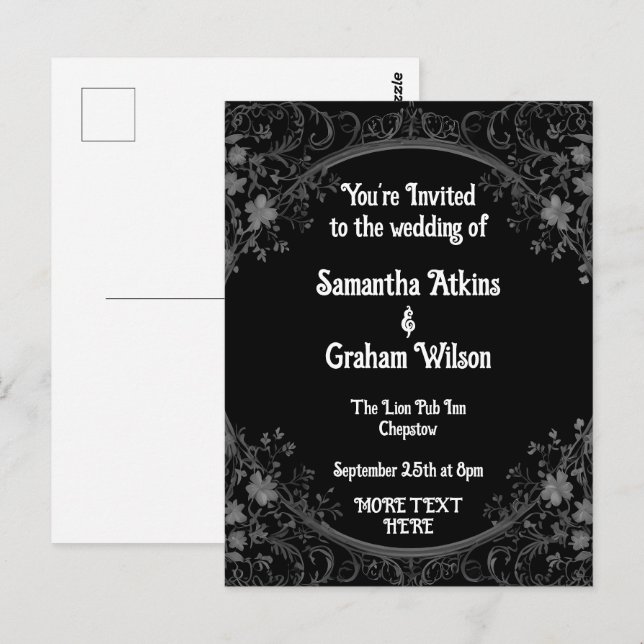 Carte Postale Modèle faire-part de mariage imprimable (Devant / Derrière)