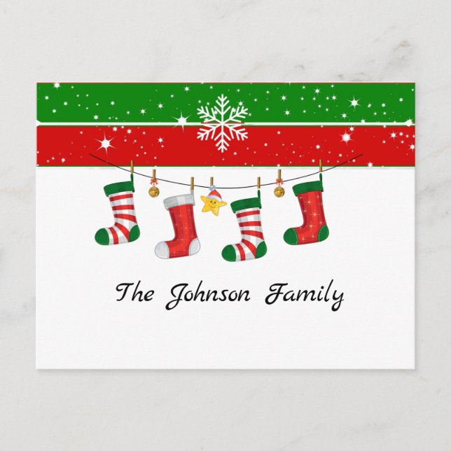 Carte Postale Modèle Festive Christmas Stockings (Devant)