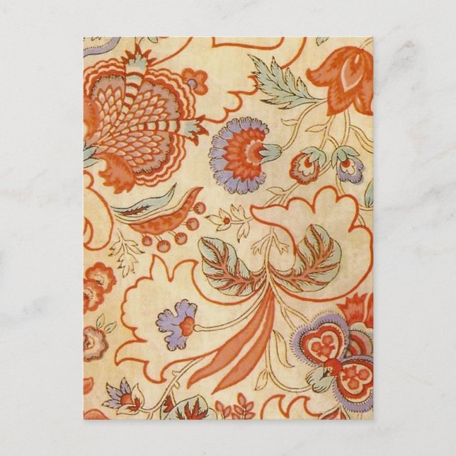 Carte Postale Modèle floral antique de Chintz Paisley (Devant)