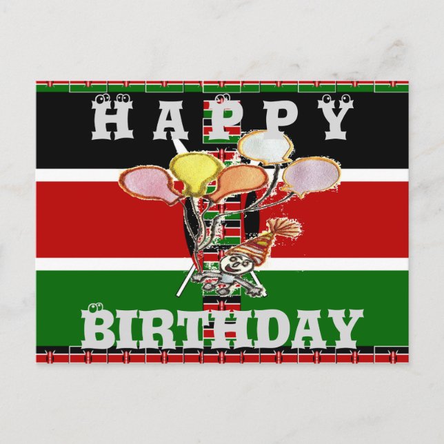 Carte postale Modèle horizontal Joyeux anniversair (Devant)