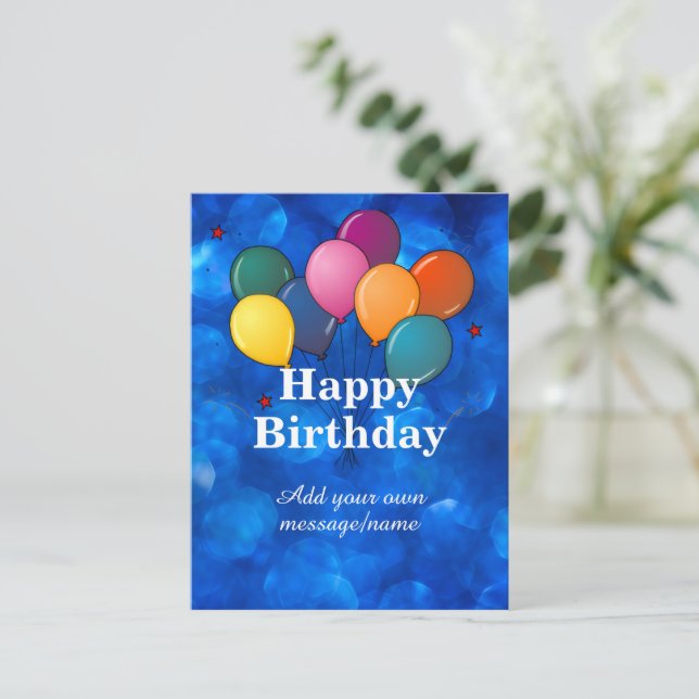 Carte Postale Modèle Joyeux Anniversaire, personnalisez, (Debout devant)