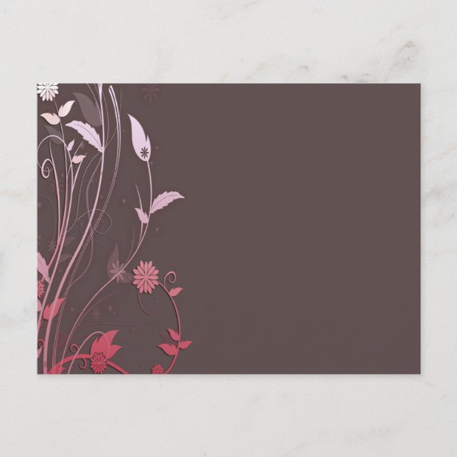 Carte Postale modèle personnalisable Brown et rose (Devant)