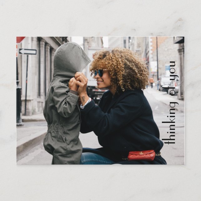 Carte Postale Modèle photo customisé "Penser à vous" (Devant)