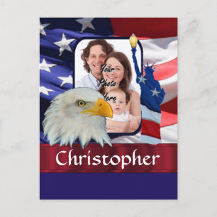 Carte Postale Modèle photo d'icônes patriotique américaine