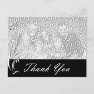 Carte postale Modèle photo Floral Noir