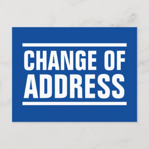 Carte Postale Modern bold typographiy change of address moving
