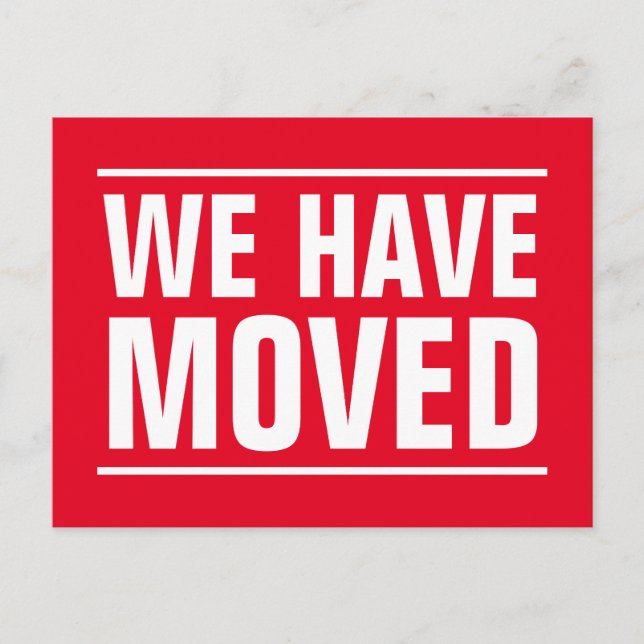 Carte Postale Modern bold typographiy change of address moving (Devant)