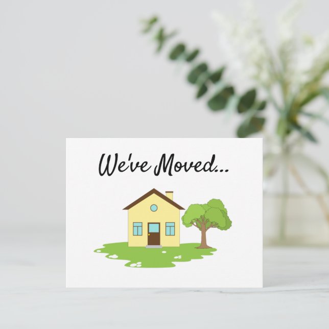 Carte Postale Modern Cute Nouveau Faire-part d'adresse (Debout devant)