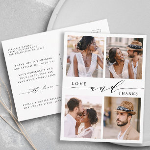 Carte Postale Modern Love & Thanks 4 Mariage photo Merci