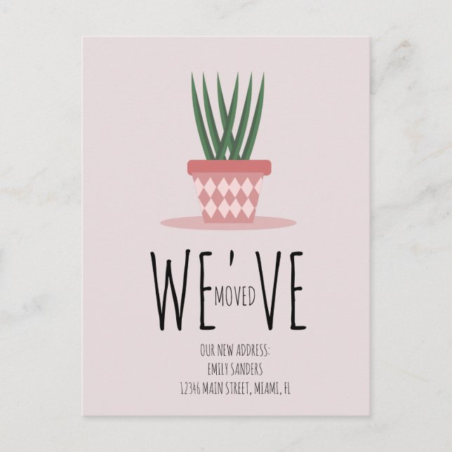 Carte Postale Modern Moved NOUVELLE Adresse de résidence (Devant)