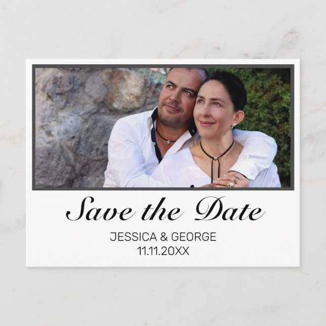 Carte Postale Modern Save the Date Faire-part de mariage Photo (Devant)
