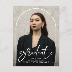 Carte Postale Modern Script Graduate Photo Arch Graduation Party
