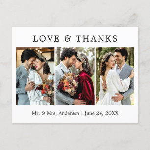Carte Postale Modern Simple Amour et Merci Mariage 3 Photo