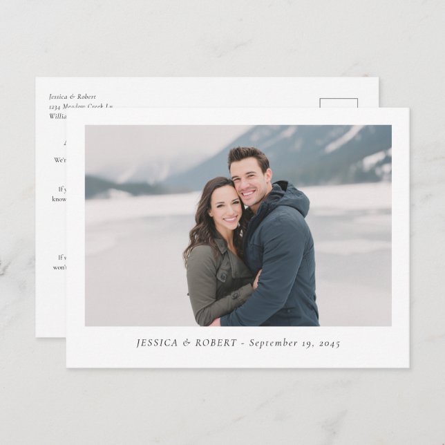 Carte Postale Modern Wedding RSVP Deadline Reminder (Devant / Derrière)