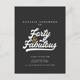 Carte Postale Moderne 40 et fabuleux black and or anniversaire p