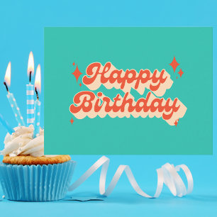 Carte Postale Moderne Anniversaire Amusant Célébration Rétro Col
