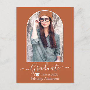 Carte Postale Moderne Arch Casquette Calligraphie Terracotta Gra