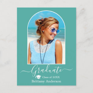 Carte Postale Moderne Arch Casquette Calligraphie Turquoise Grad
