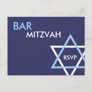 Carte postale moderne Bar Mitzvah RSVP