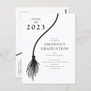 Carte postale moderne Black Tassel Graduation Part