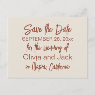 Carte Postale Moderne Boho minimaliste Enregistrer la date