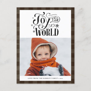 Carte Postale Moderne Brown Buffalo Plaid Script amusant Simple 