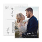 Moderne Chic Calligraphie Mariage Photo Merci