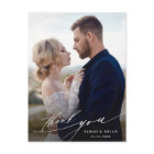 Moderne Chic Calligraphie Mariage Photo Merci