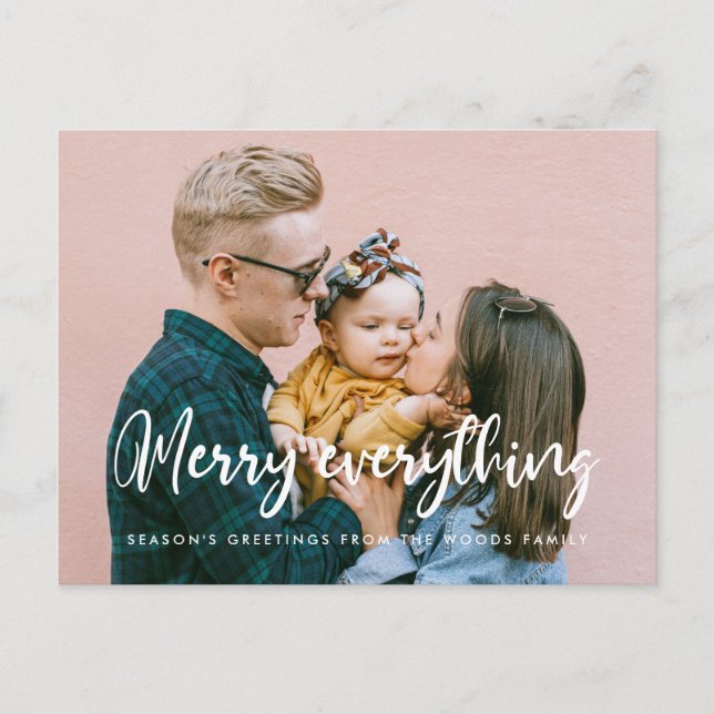 Carte Postale Moderne chic Merry tout photo de vacances (Devant)