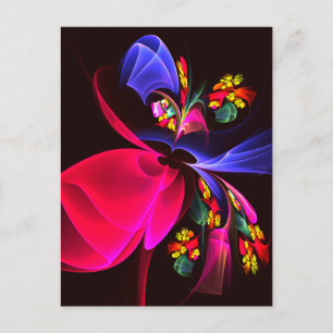 Carte Postale Moderne coloré Floral Abstrait Art Motif #06