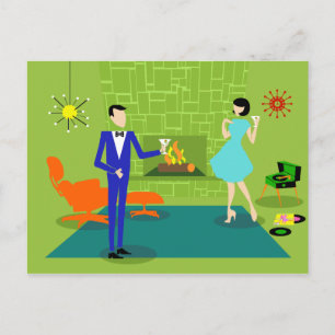 Carte Postale Moderne Couple Du Milieu Du Siècle