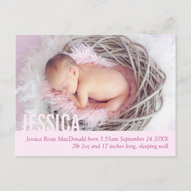 Carte postale moderne d'annonce de naissance de bé (Devant)