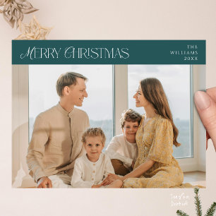 Carte Postale Moderne Élégant, Joyeux Noël Photo de Famille