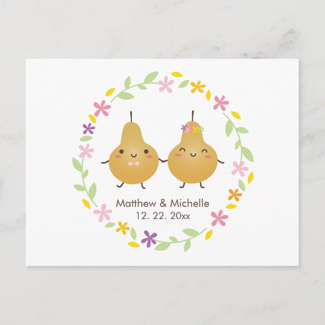 Carte Postale Moderne Élégant Parfait Mariage Paire Enregistrer  (Devant)