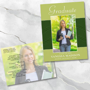 Carte Postale Moderne Élégant Script Forest Olive Green 2 Phot