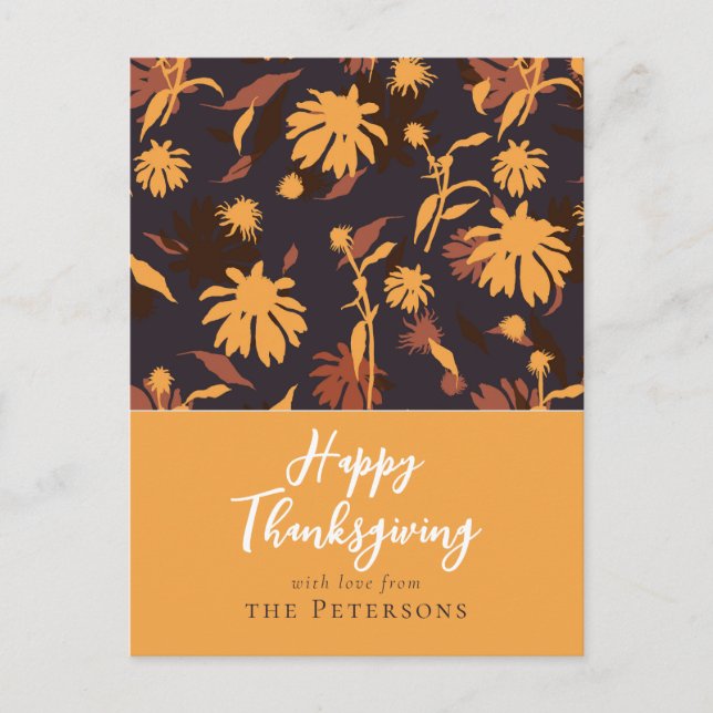 Carte Postale Moderne et élégant Bon thanksgiving Coneflowers (Devant)